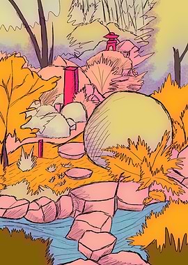 The garden over the pond