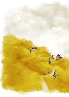 Yellow nature oil colors