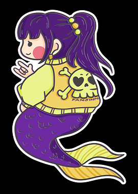 Metal rock music mermaid g