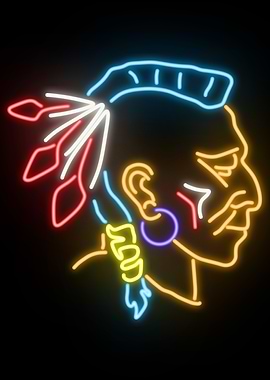 Native Warrior Neon Sign