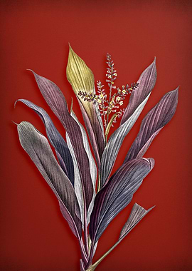 Cordyline Fruticosa on Red