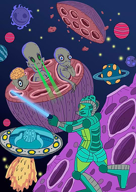 Aliens Roboter at Space