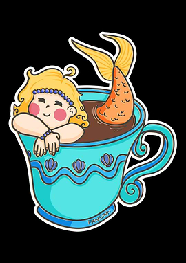 Coffee cup mermaid girl Me