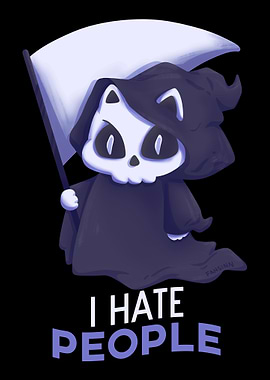 I Hate People cat saying g