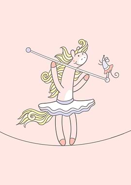 Circus pony balancing