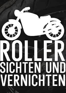 Motorrad Roller vernichten