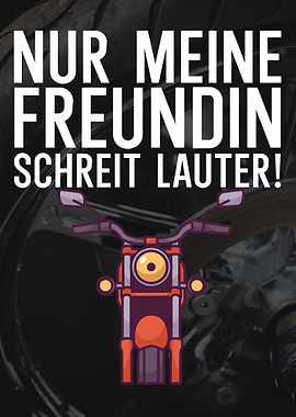 Freundin lauter Motorrad