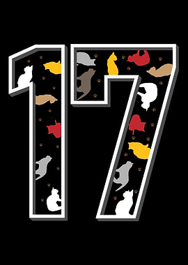 17th birthday cat gift