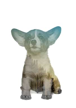 Puppy With Mountains