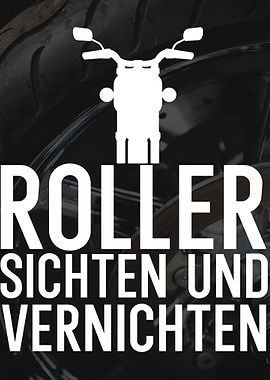 Motorrad Roller vernichten