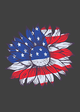 USA Flag Sunflower
