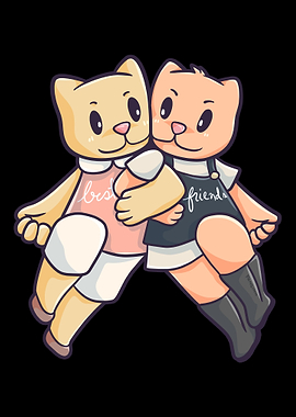 Cat Friends Puss Meow girl