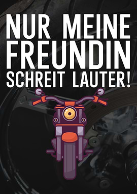 Freundin lauter Motorrad