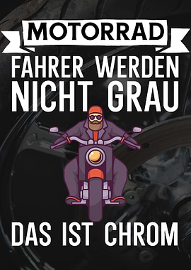 Motorrad Fahrer Grau Chrom