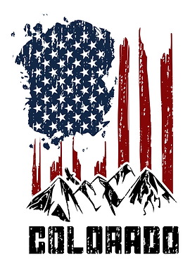 Colorado Mountains US Flag