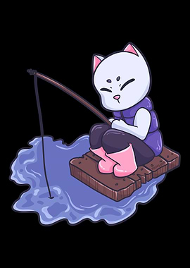 Cat Fishing Fish gift anim