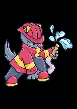 Cat Fire Department Pet Gi