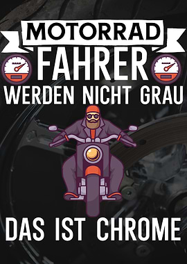 Motorrad Fahrer Grau Chrom