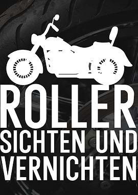 Motorrad Roller vernichten