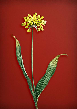 Golden Garlic on Red