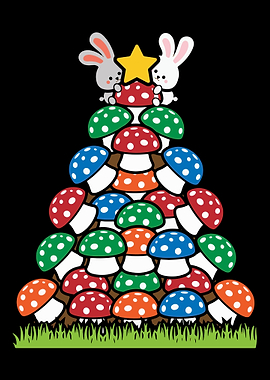 Easter Mushroom Tree Hare