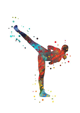 Lady muay thai boxing