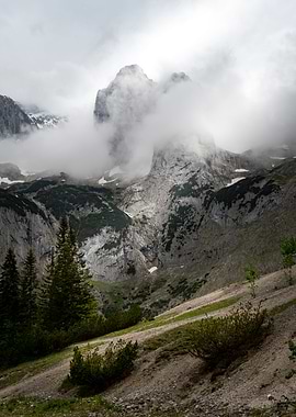 Alps Mountain Peak clouds