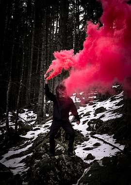 Pink Smoke Ape Yeti Mask