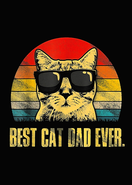 Mens Best Cat Dad Ever Fun