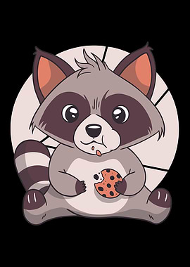 Cute Eating Racoon