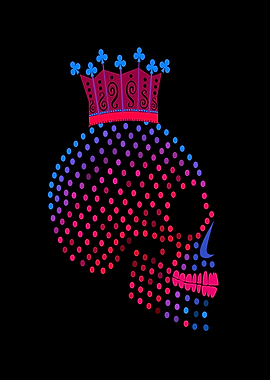 Joker king skull icon with