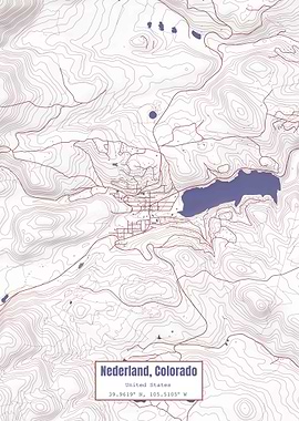 Nederland CO Map USA Flag