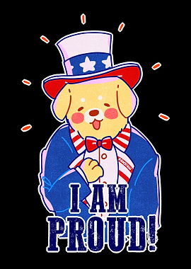 Dog funny proud American n