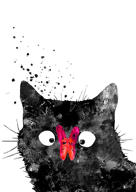 Cat and butterfly