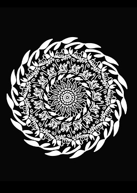 Black White Mandala art