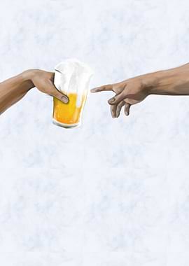 Glass of Beer Touching