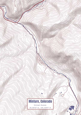 Minturn CO Map USA Flag