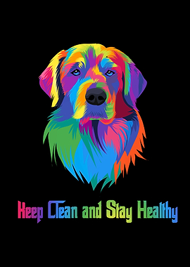 Colorful dog rainbow