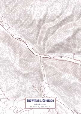 Snowmass CO Map USA Flag