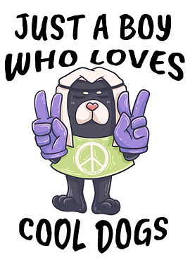 Peace Love Dog Young Man