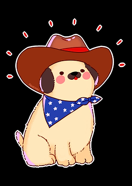 America Dog Hat Western Pe