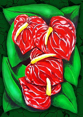 Anthurium Bouquet Painting