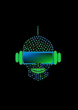 Skull icons robots with te