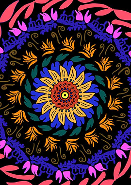 Colorful Mandala Flowers