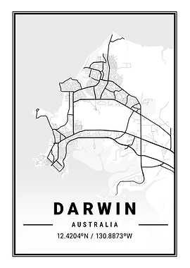 Darwin Light City Map