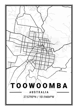 Toowoomba Light City Map