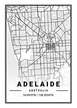Adelaide Light City Map