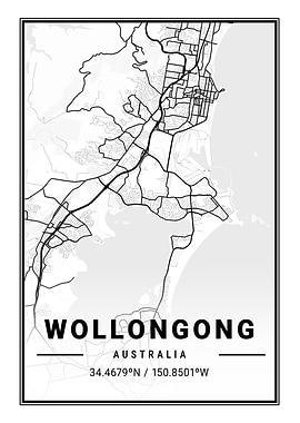 Wollongong Light City Map