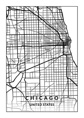 Map of Chicago USA
