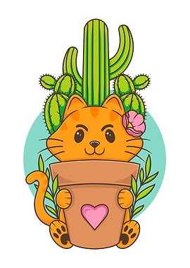 Botanicat Cute Kawaii Art